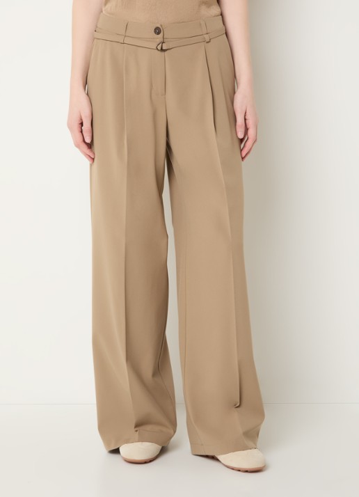 Summum High waist wide fit pantalon met ceintuur