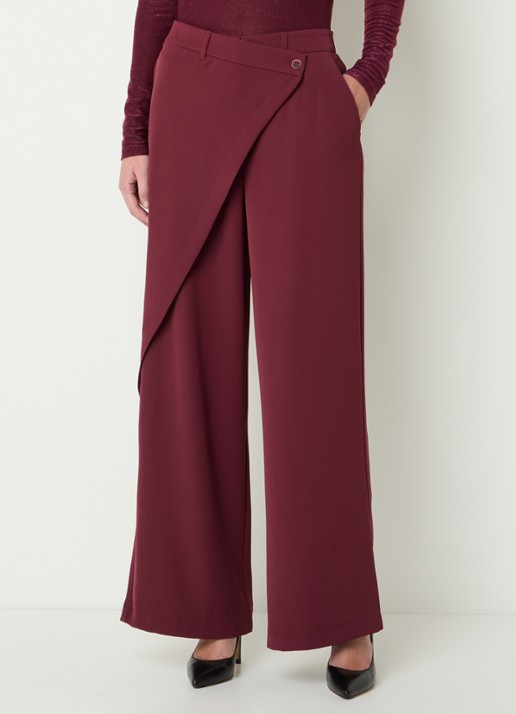 Summum High waist wide fit pantalon met overslag