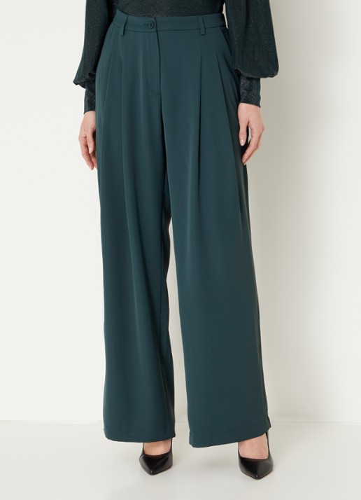 Summum High waist wide fit pantalon met steekzakken
