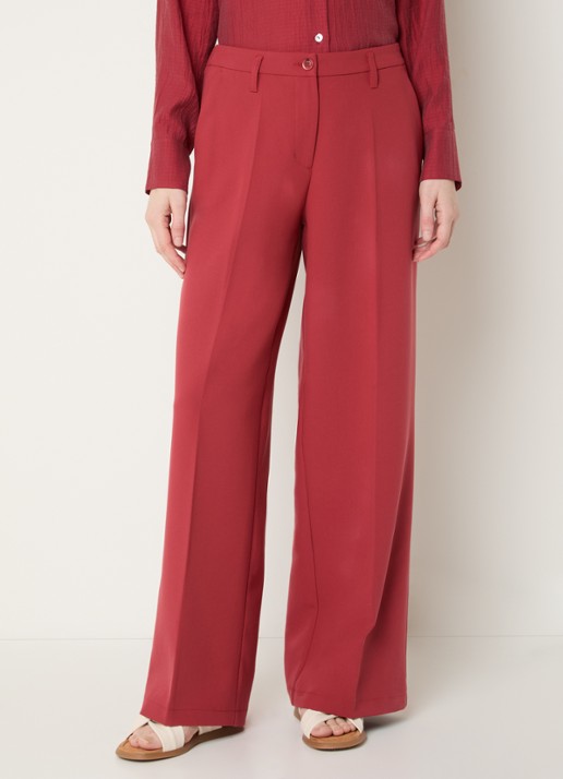 Summum High waist wide fit pantalon met steekzakken
