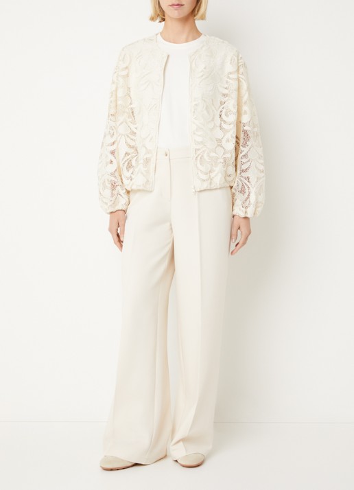 Summum Lace bomberjack van kant - voorkant 2 wit