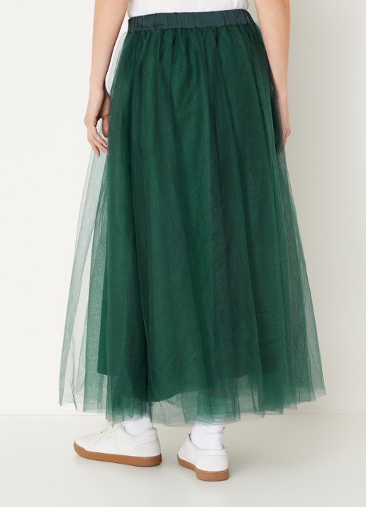 Summum Maxi rok van mesh - achterkant 2 groen