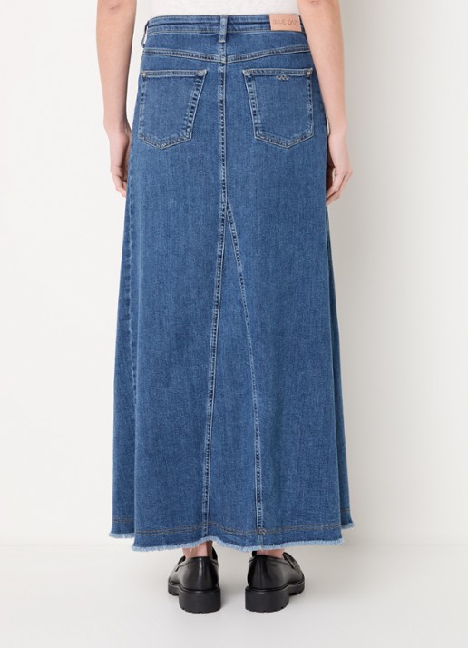 Summum Maxi spijkerrok met steekzakken  - achterkant indigo