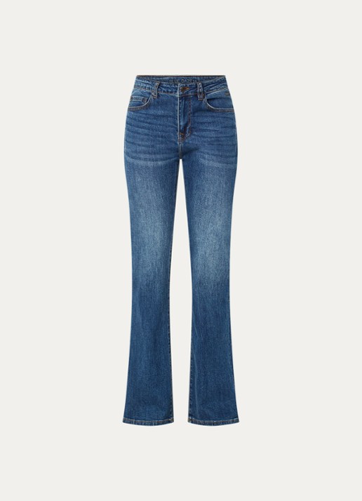 Summum Mid waist flared jeans met donkere wassing  - voorkant 3 indigo