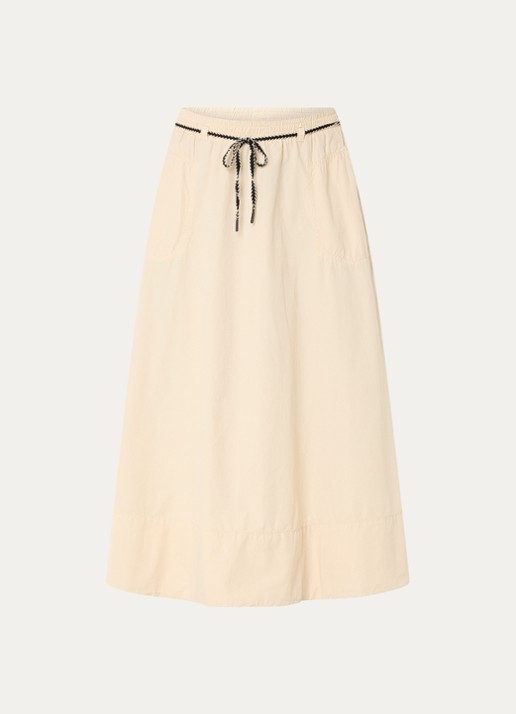 Summum Midi rok met trekkoord - voorkant vanillegeel