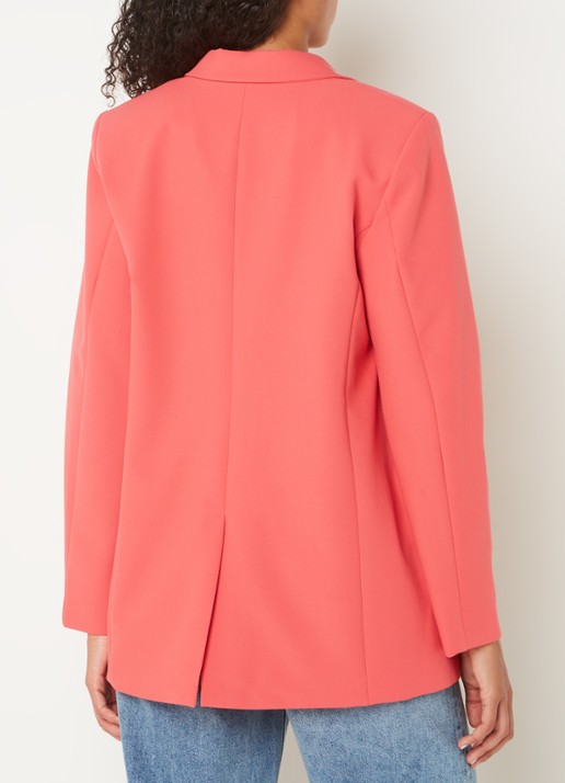 Summum Oversized blazer met klepzakken - achterkant 4 koraal