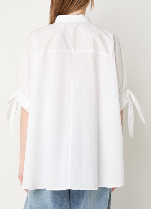 Summum Oversized blouse met strikdetail - achterkant 4 wit