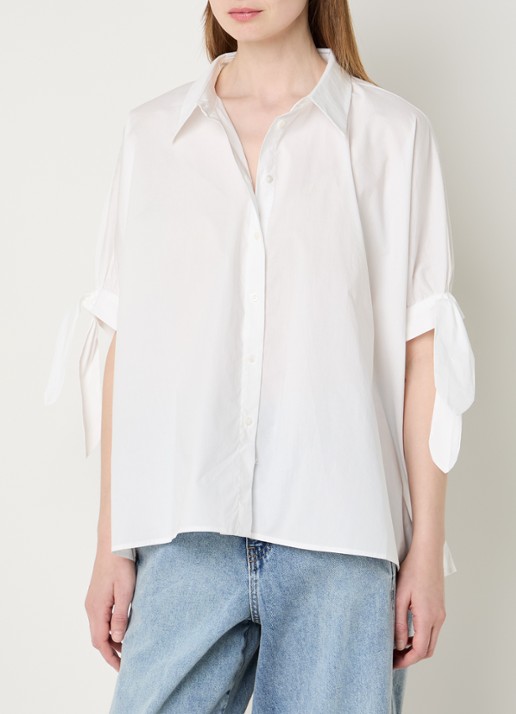 Summum Oversized blouse met strikdetail