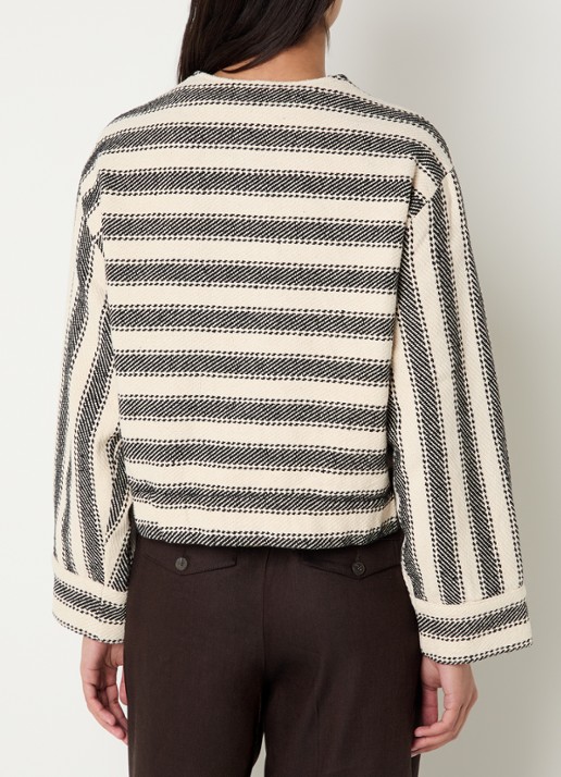 Summum Reversible jack met streepprint - achterkant 2 zwart