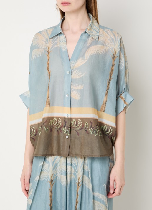 Summum Semi-transparante blouse met print