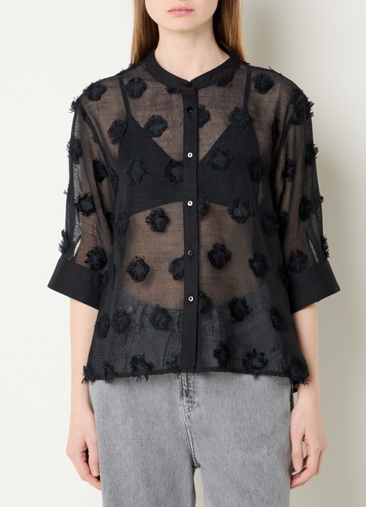 Summum Semi-transparante blouse met structuur
