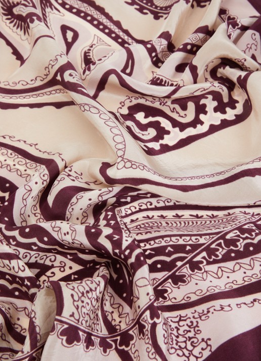Summum Sjaal met print 70 x 70 cm - detail 3 paars