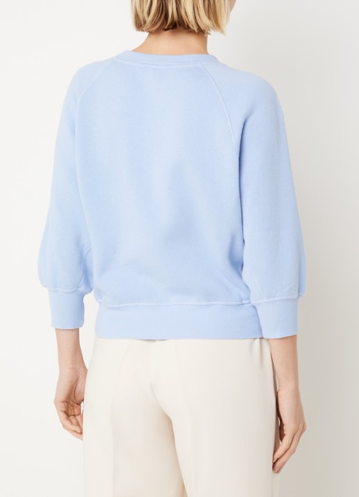 Summum Sweater met logoborduring - achterkant blauwgrijs