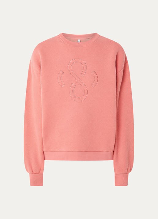 Summum Sweater met logoborduring - voorkant 3 abrikoos