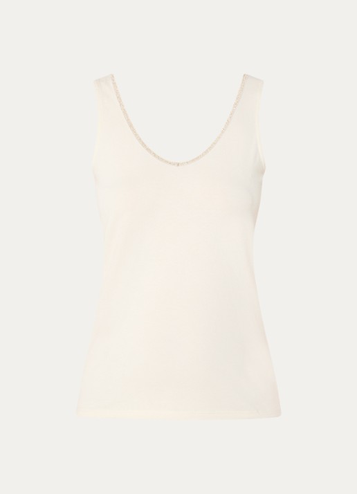 Summum Tanktop met lurex - voorkant 2 ivoor