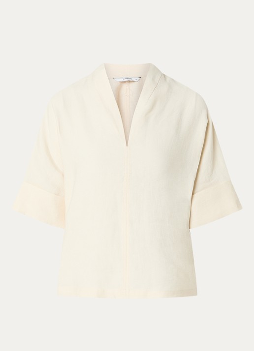 Summum Top in linnenblend - voorkant 3 ivoor