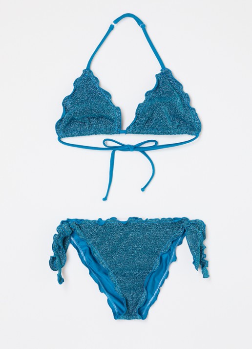 Sundek Mini Magnolia bikiniset met lurex - voorkant blauw