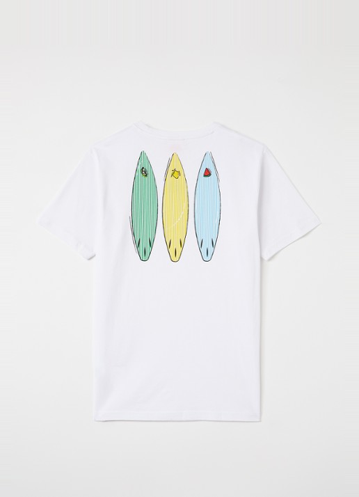 Sundek T-shirt met logo- en backprint - voorkant 2 wit