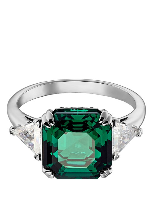 Swarovski Attract ring met kristal  - voorkant 3 zilver