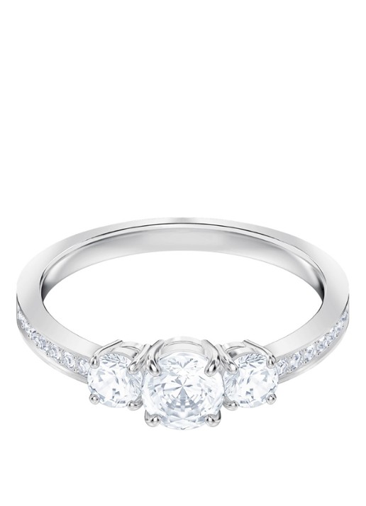 Swarovski Attract Trilogy ring met kristal - voorkant zilver