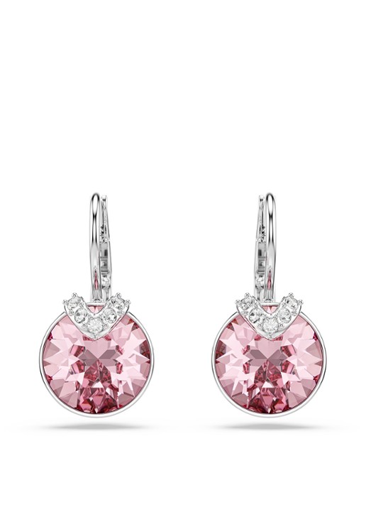 Swarovski Bella oorhangers met kristal - detail zilver