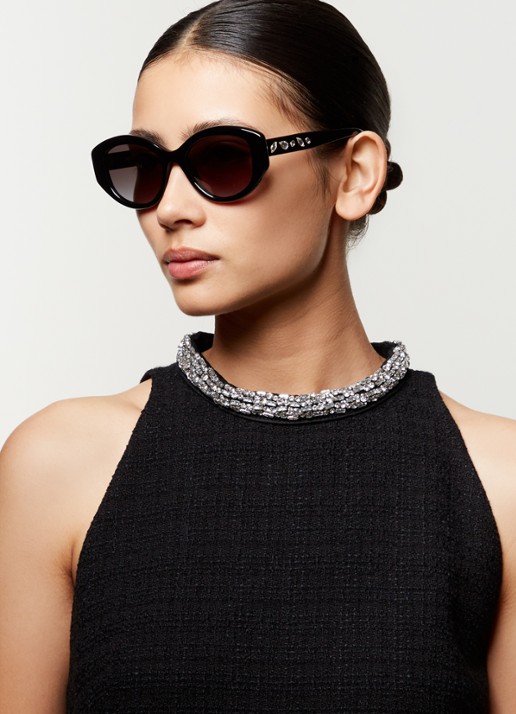 Swarovski Cat Eye zonnebril SK6005 - voorkant 2 zwart