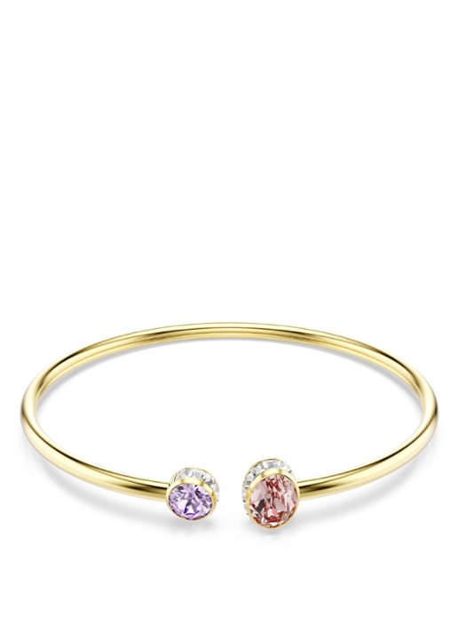 Swarovski Chroma bangle met kristal  - voorkant goud