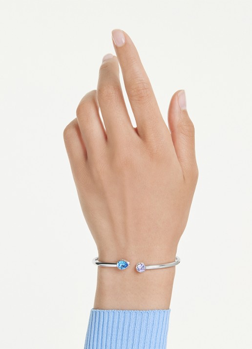 Swarovski Chroma bangle met kristal - detail 6 zilver