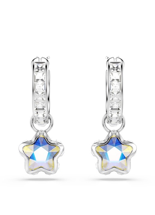Swarovski Chroma oorhangers met kristal - detail zilver