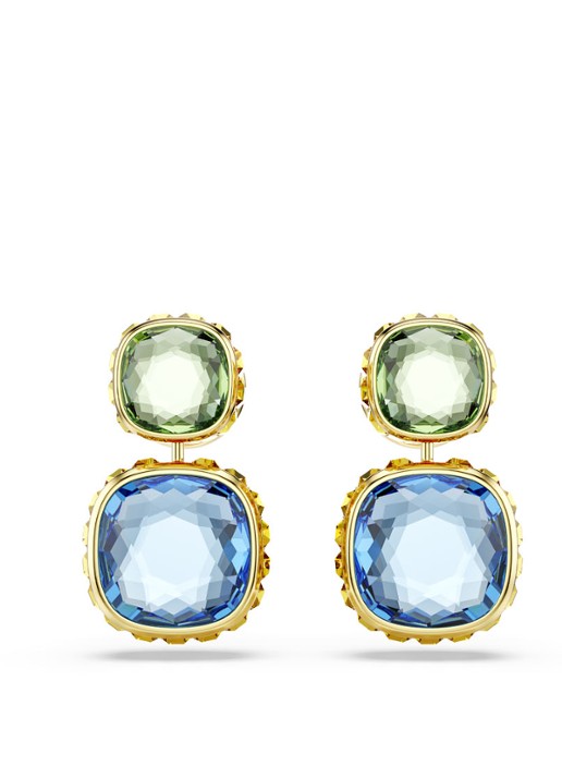 Swarovski Chroma oorstekers met kristal  - voorkant goud
