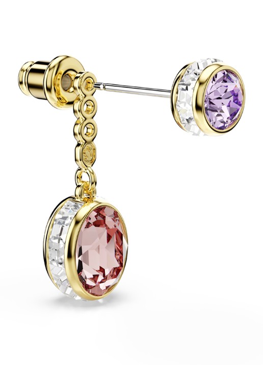 Swarovski Chroma oorstekers met kristal - detail 3 goud