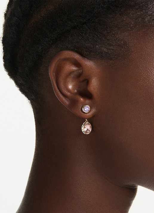 Swarovski Chroma oorstekers met kristal - detail 5 goud