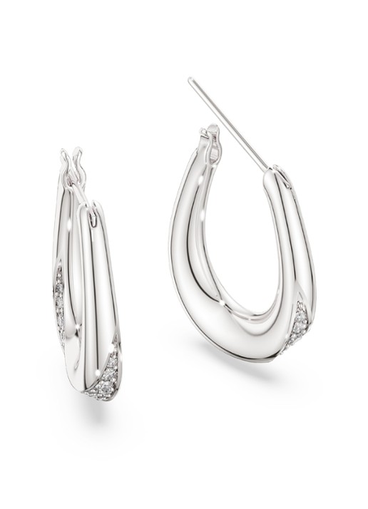 Swarovski Classica oorhangers met kristal - detail 3 zilver