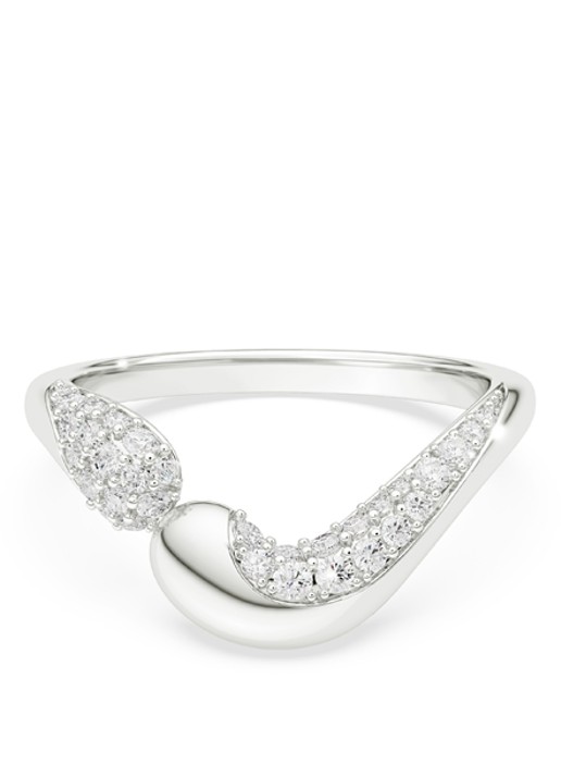 Swarovski Classica ring met kristal 58 - voorkant zilver