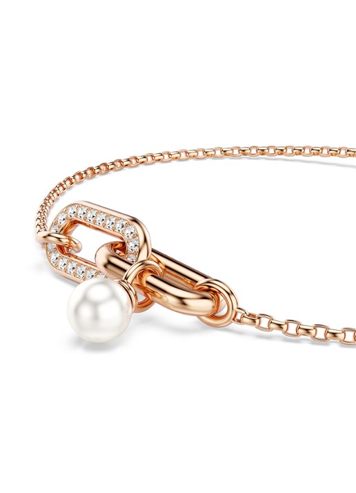Swarovski Constella armband met imitatieparel M - detail 3 roségoud