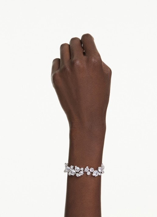 Swarovski Constella armband met kristal M - voorkant 6 zilver