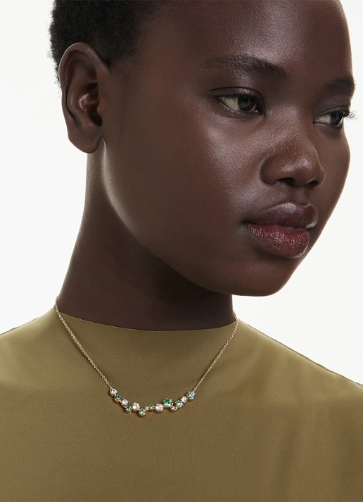 Swarovski Constella ketting met zirkonia - voorkant 2 goud