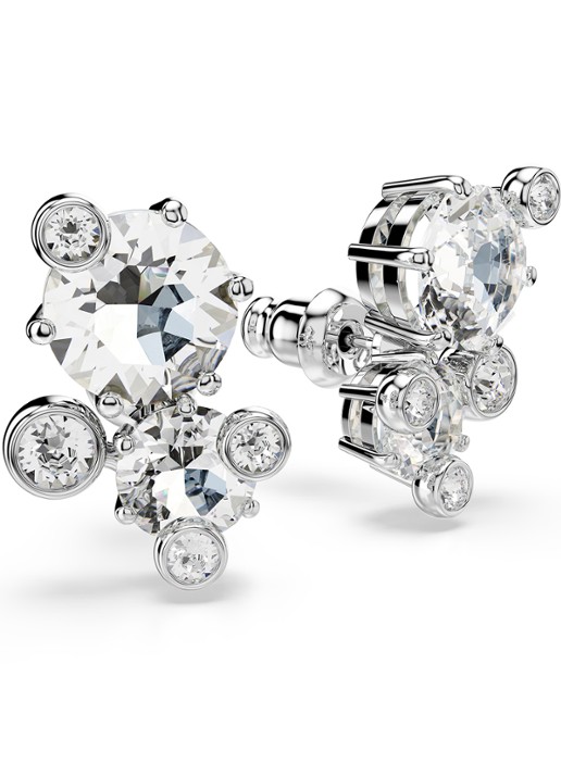 Swarovski Constella oorknopjes met kristal - detail 2 zilver