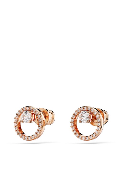 Swarovski Constella oorknopjes met zirkonia - detail 2 roségoud