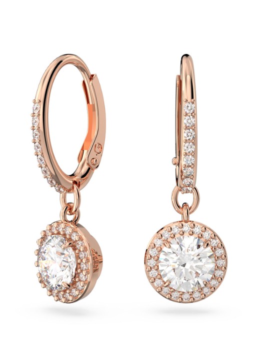 Swarovski Constella oorringen met kristal - voorkant roségoud