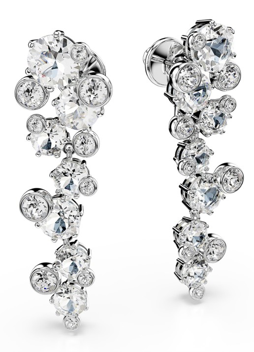Swarovski Constella oorstekers met kristal - detail 2 zilver