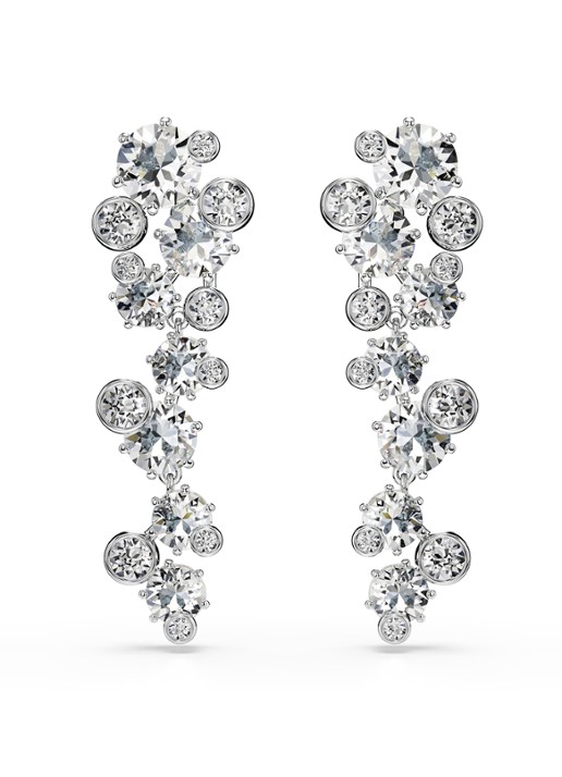Swarovski Constella oorstekers met kristal - voorkant 4 zilver