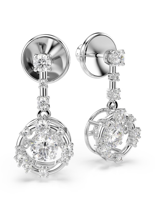 Swarovski Constella oorstekers met kristal - detail 2 zilver