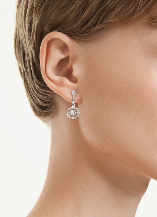 Swarovski Constella oorstekers met kristal - detail 4 zilver
