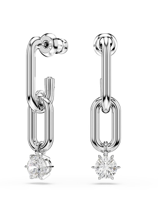 Swarovski Constella oorstekers met zirkonia - voorkant zilver
