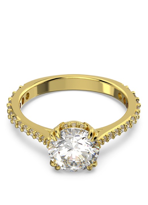 Swarovski Constella ring met kristal - voorkant goud
