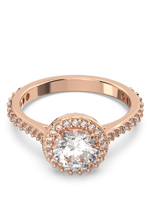 Swarovski Constella ring met kristal - voorkant 2 roségoud