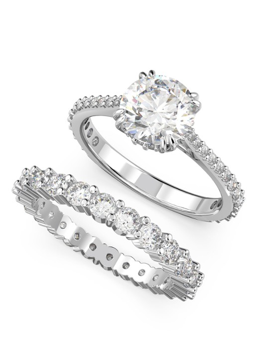Swarovski Constella ring met kristal - voorkant 3 zilver