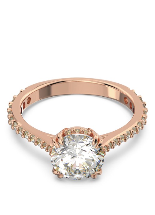 Swarovski Constella Simple ring met kristal - voorkant roségoud