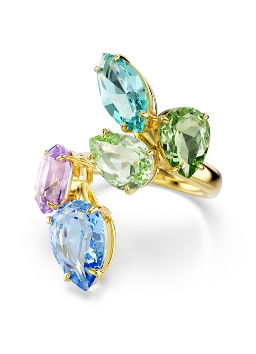 Swarovski Gema ring verguld 55 - voorkant goud